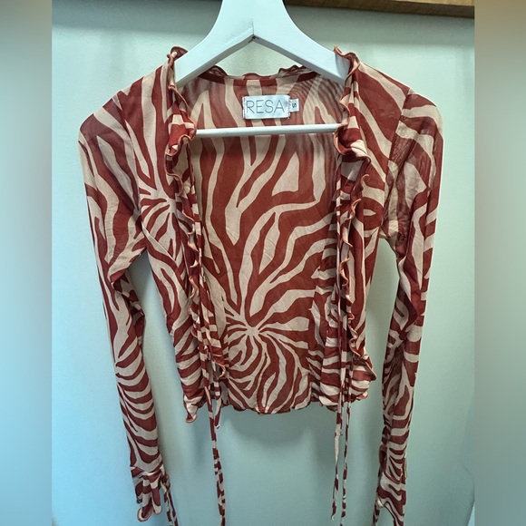 Reds x salty blonde tezza tie up mesh long sleeve in auburn New condition - Picture 4 of 12